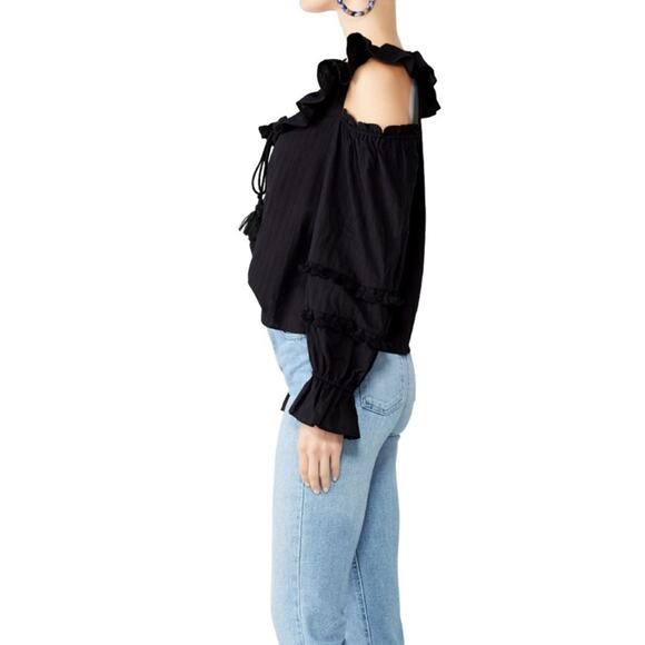 Rebecca Minkoff Cold Shoulder Pippa ruffle Blouse - Picture 3 of 8